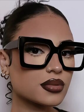 Stylish Oversized Square Sunglasses - Black